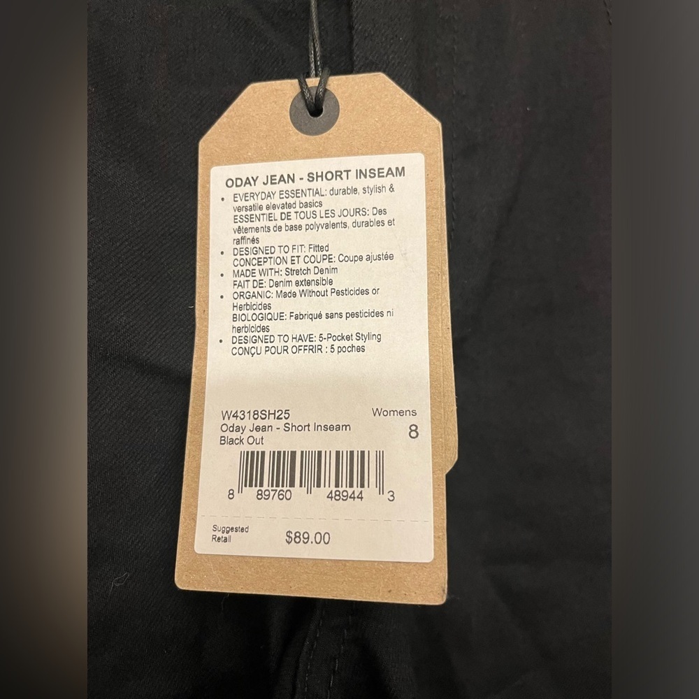 Prana Women's Oday Jeans Denim Skinny Flat Front Stretch Black Out Size 4 New - Picture 6 of 6